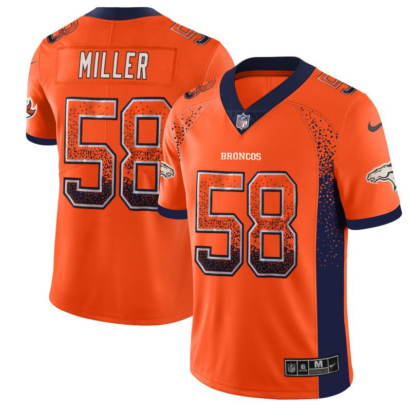 Men Denver Broncos #58 Miller Drift Fashion Orange Color Rush Limited NFL Jerseys->calgary flames->NHL Jersey